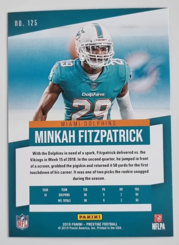 2019 Prestige #125 Minkah Fitzpatrick – Image 2