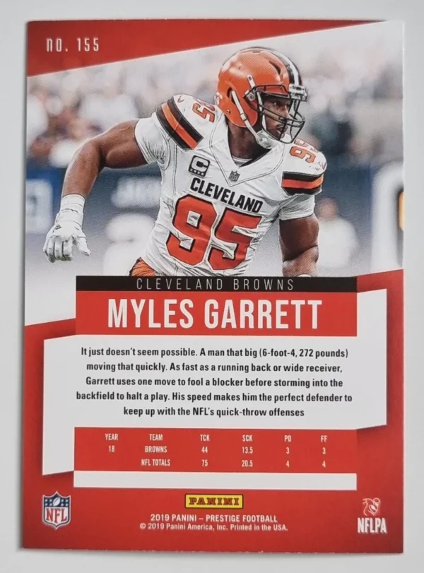 2019 Prestige #155 Myles Garrett – Image 2