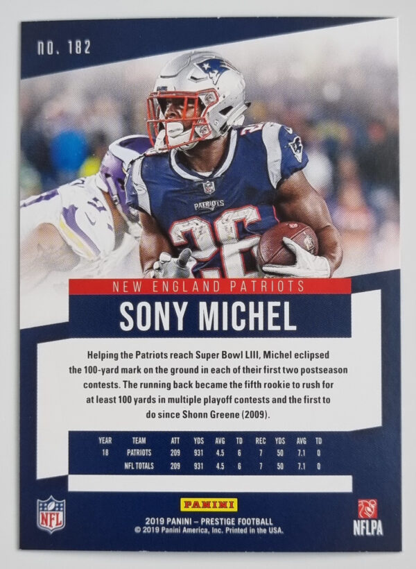 2019 Prestige #182 Sony Michel – Image 2