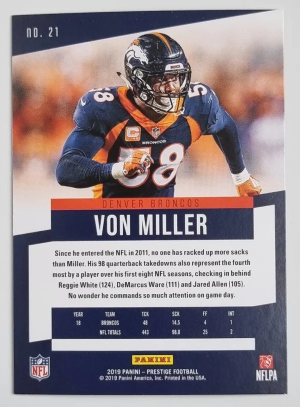 2019 Prestige #21 Von Miller – Image 2