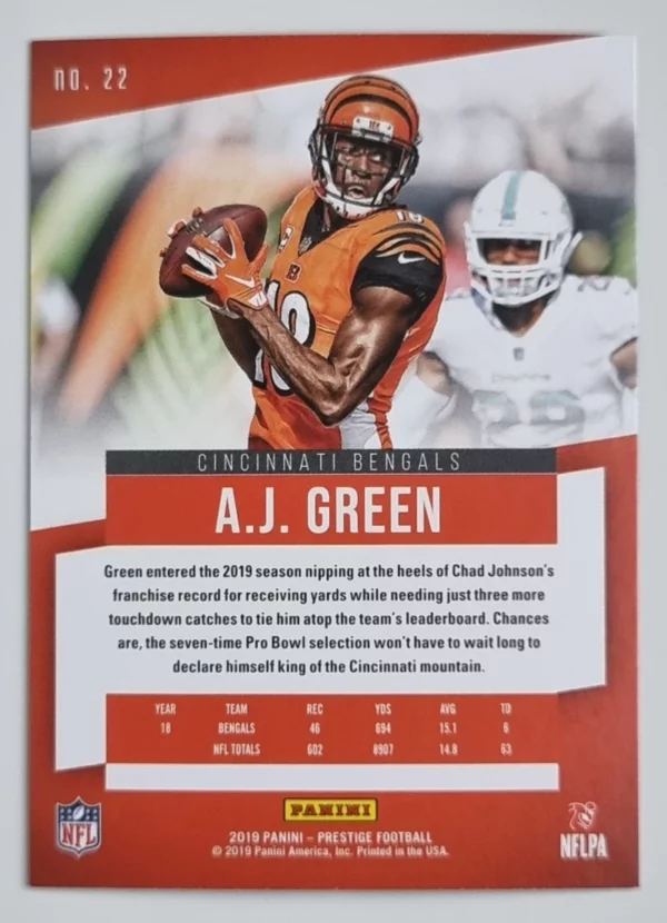 2019 Prestige #22 A.J. Green – Image 2