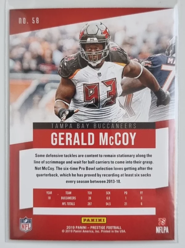 2019 Prestige Xtra Points Blue #58 Gerald McCoy – Image 2