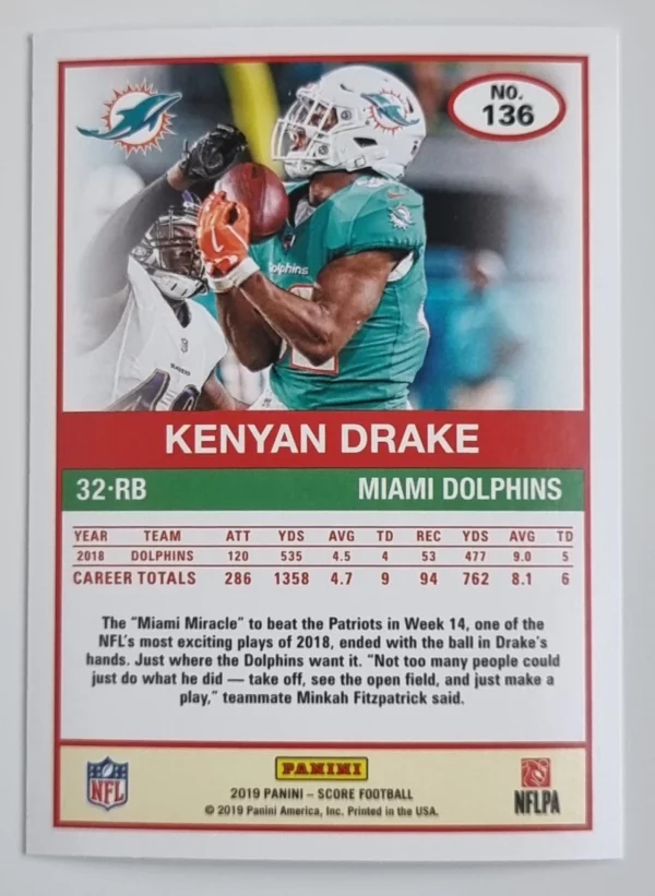 2019 Score #136 Kenyan Drake – Image 2