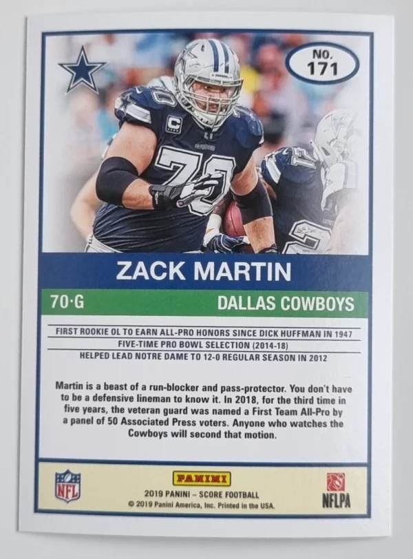 2019 Score #171 Zack Martin – Image 2