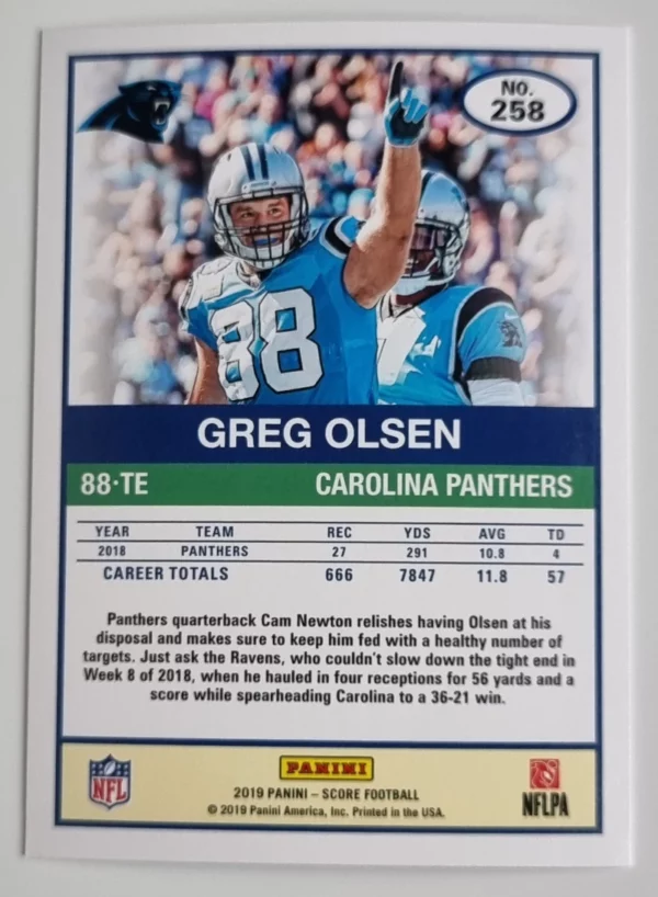 2019 Score #258 Greg Olsen – Image 2