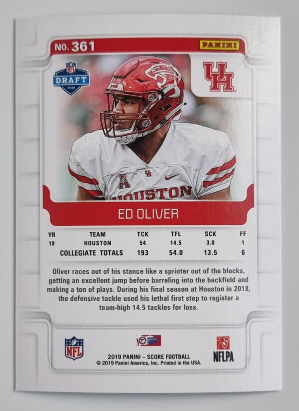 2019 Score #361 Ed Oliver RC – Image 2