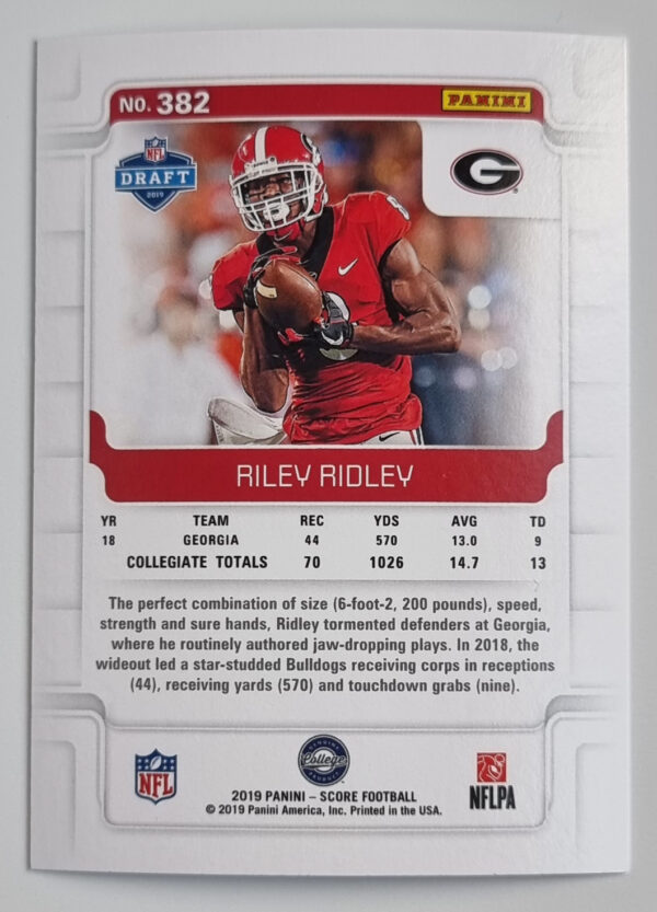 2019 Score #382 Riley Ridley RC – Image 2