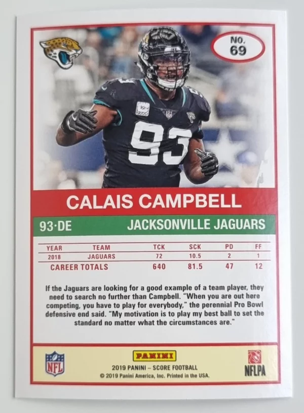 2019 Score #69 Calais Campbell – Image 2