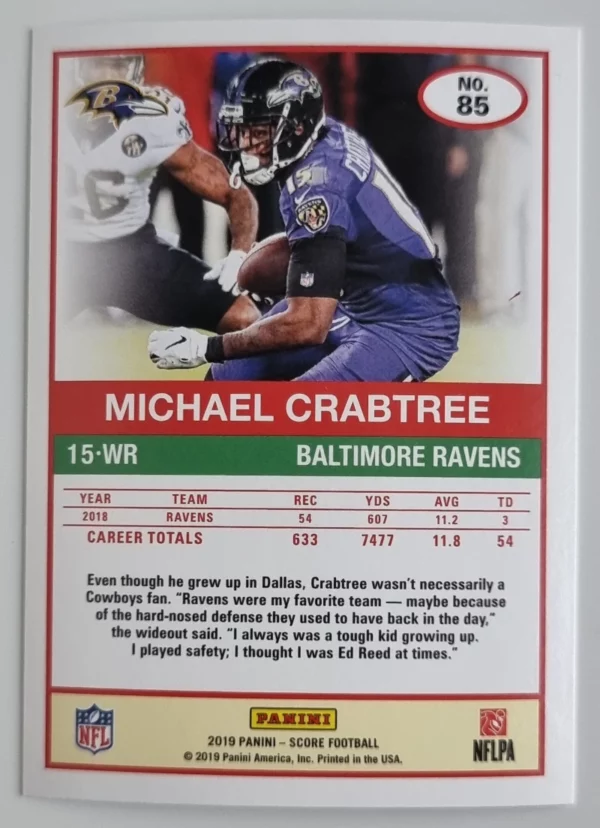 2019 Score #85 Michael Crabtree – Image 2
