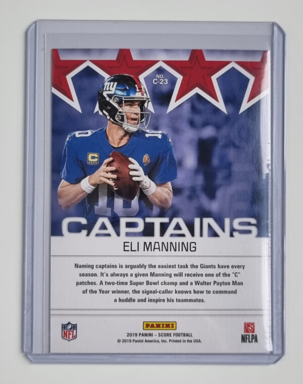 2019 Score Captains #23 Eli Manning – Image 2