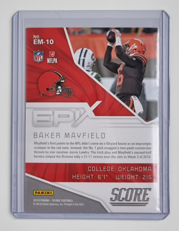 2019 Score Epix Moment #10 Baker Mayfield – Image 2