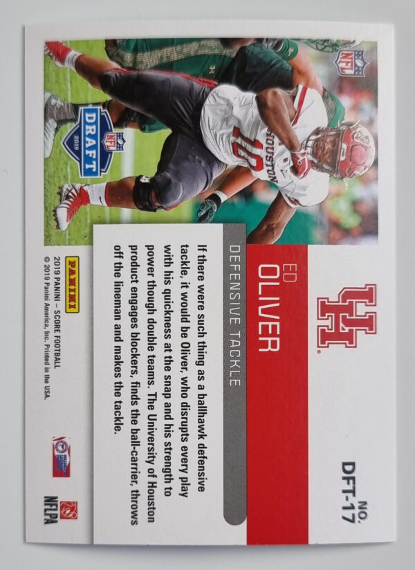 2019 Score NFL Draft #DFT17 Ed Oliver – Image 2