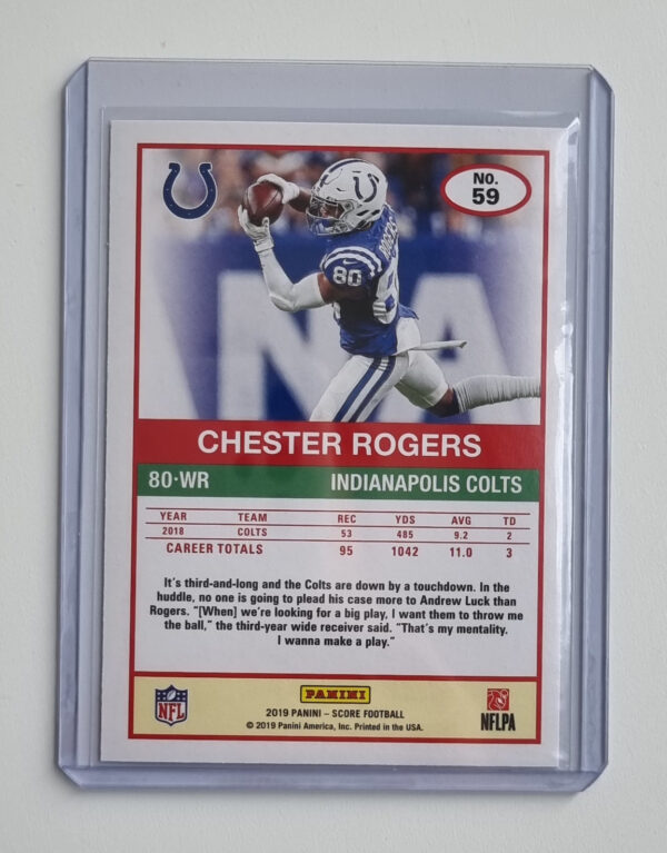 2019 Score Showcase #59 Chester Rogers – Image 2