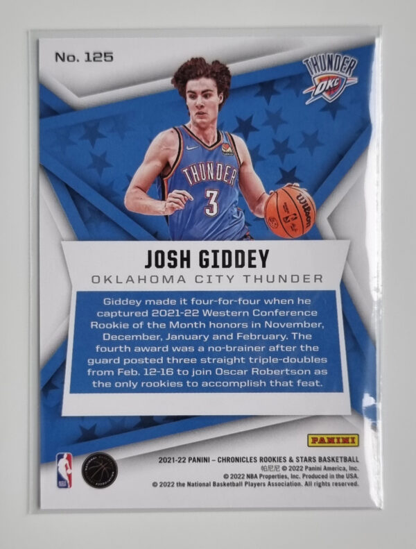 2021-22 Panini Chronicles #125 Josh Giddey/Rookies and Stars – Image 2