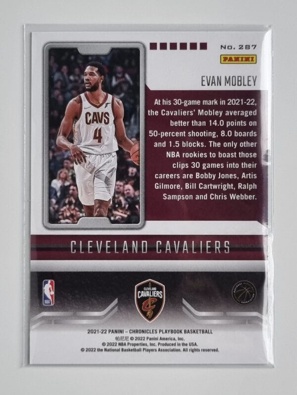 2021-22 Panini Chronicles #287 Evan Mobley/Playbook – Image 2