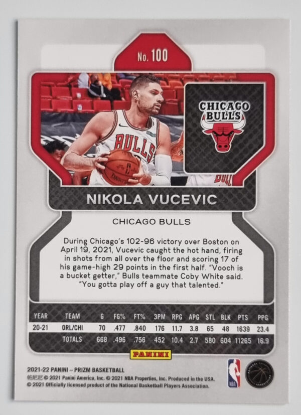 2021-22 Panini Prizm #100 Nikola Vucevic – Image 2