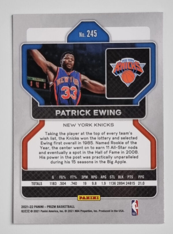 2021-22 Panini Prizm #245 Patrick Ewing – Image 2