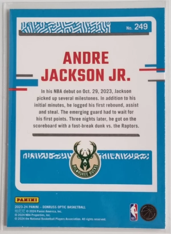 2023-24 Donruss Optic #249 Andre Jackson Jr. RR RC – Image 2