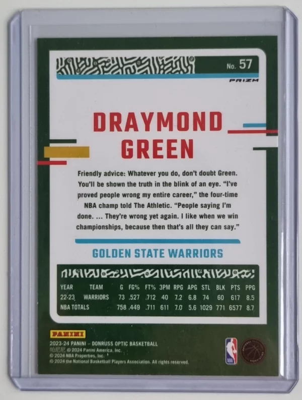 2023-24 Donruss Optic Purple #57 Draymond Green – Image 2