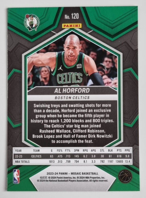 2023-24 Panini Mosaic #120 Al Horford – Image 2