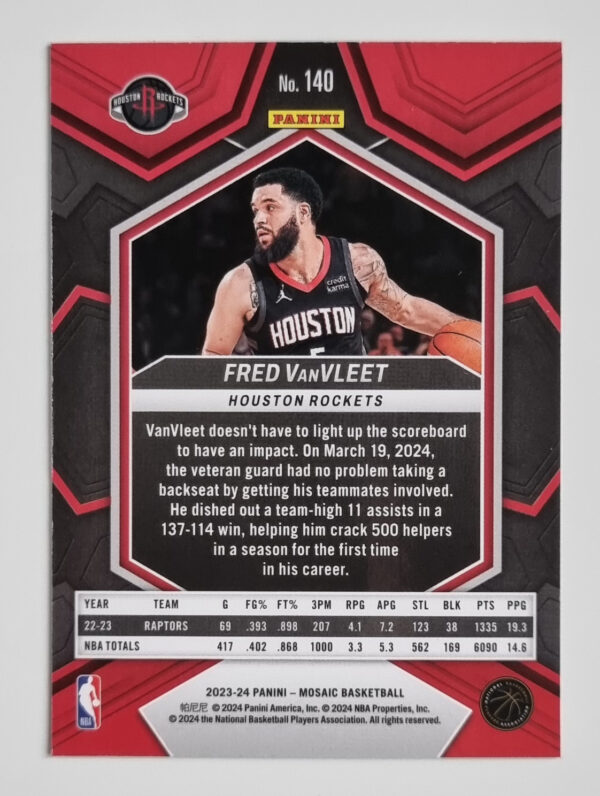 2023-24 Panini Mosaic #140 Fred VanVleet – Image 2