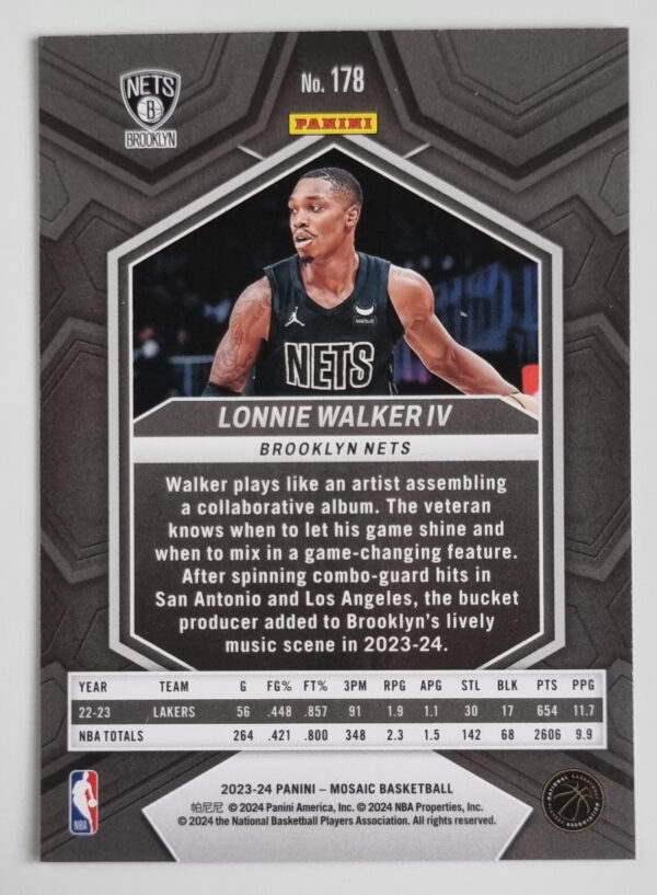 2023-24 Panini Mosaic #178 Lonnie Walker IV – Image 2