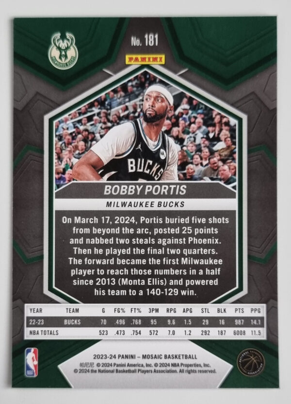 2023-24 Panini Mosaic #181 Bobby Portis – Image 2