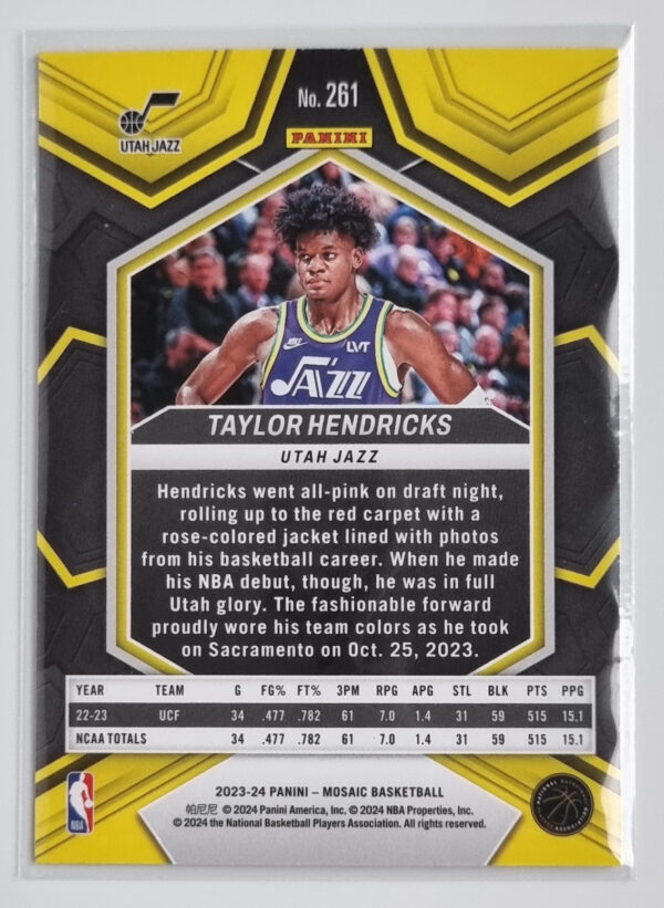 2023-24 Panini Mosaic #261 Taylor Hendricks/NBA Debut – Image 2