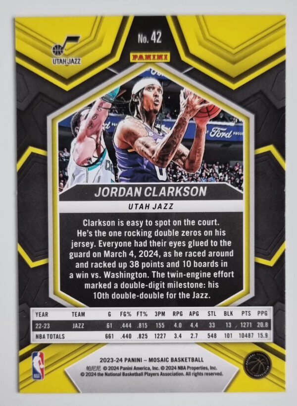 2023-24 Panini Mosaic #42 Jordan Clarkson – Image 2