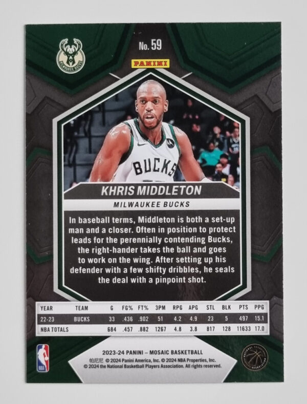 2023-24 Panini Mosaic #59 Khris Middleton – Image 2