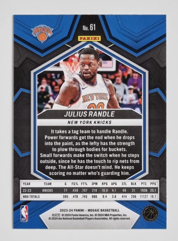 2023-24 Panini Mosaic #61 Julius Randle – Image 2