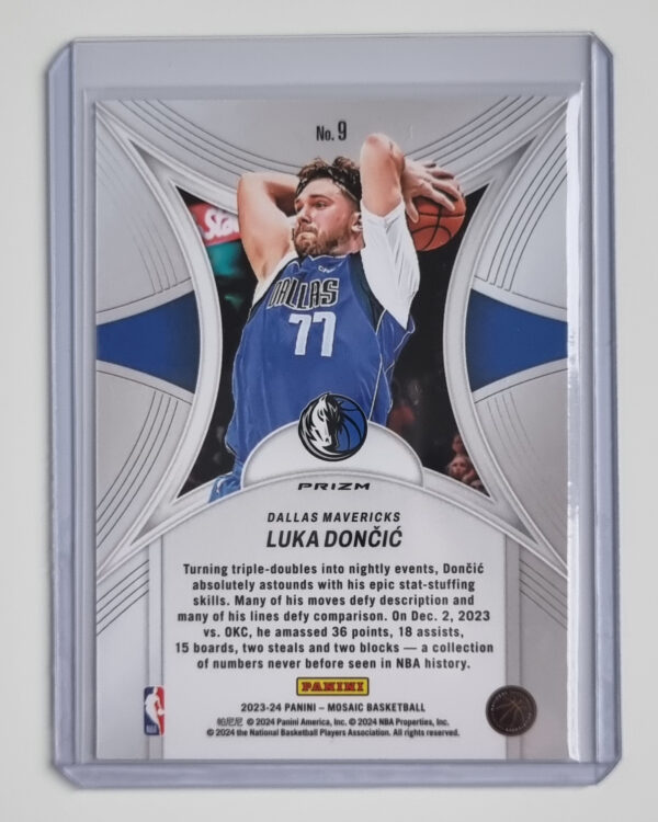 2023-24 Panini Mosaic Epic Performers Mosaic Green #9 Luka Doncic – Image 2