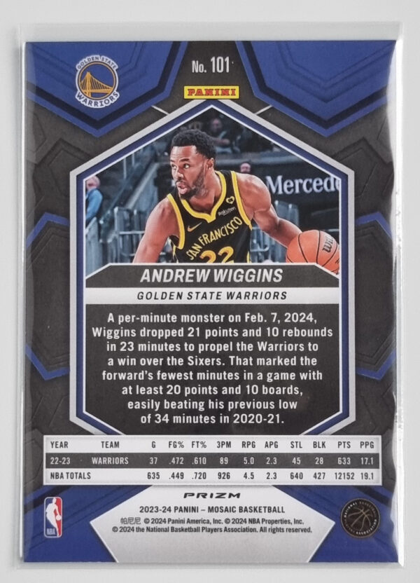 2023-24 Panini Mosaic Mosaic Green #101 Andrew Wiggins – Image 2