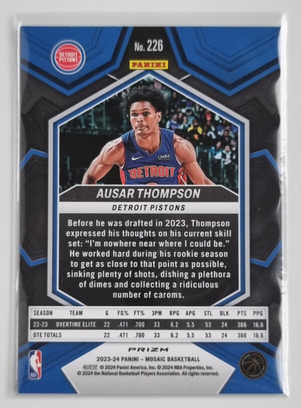 2023-24 Panini Mosaic Silver #226 Ausar Thompson – Image 2