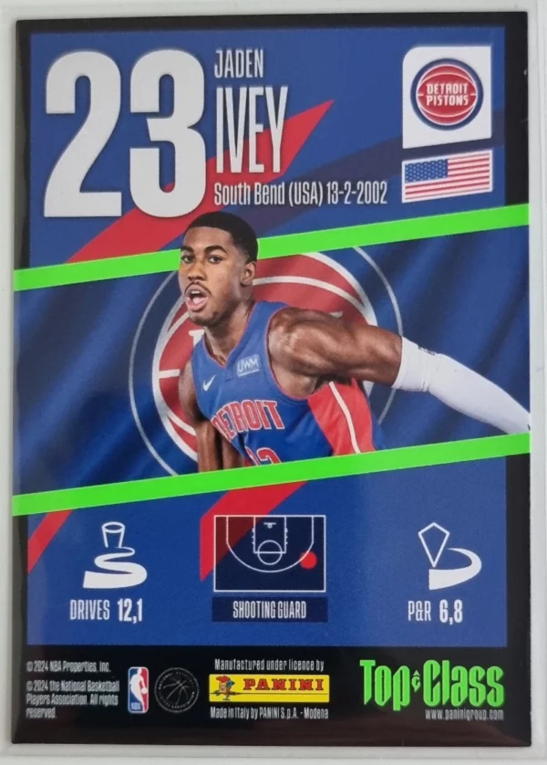2023-24 Panini Top Class #144 Jaden Ivey/Super Sonic – Image 2