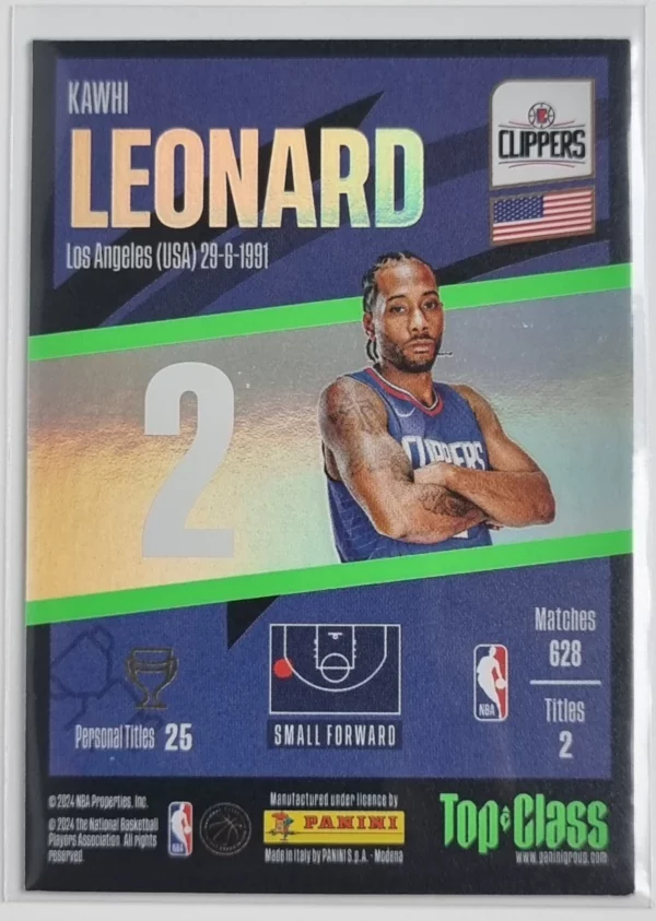 2023-24 Panini Top Class #195 Kawhi Leonard/Winner – Image 2