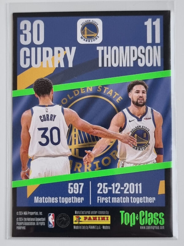 2023-24 Panini Top Class #228 Stephen Curry/Klay Thompson – Image 2