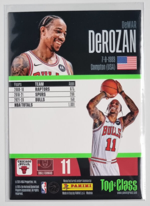 2023-24 Panini Top Class #236 Demar DeRozan/Master Class – Image 2