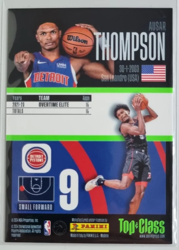 2023-24 Panini Top Class #252 Ausar Thompson/New Sensation – Image 2