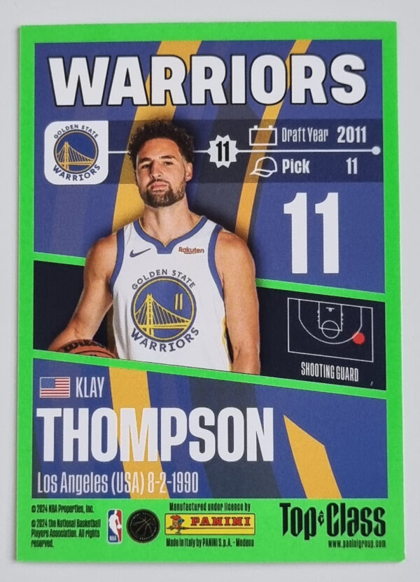2023-24 Panini Top Class #77 Klay Thompson – Image 2