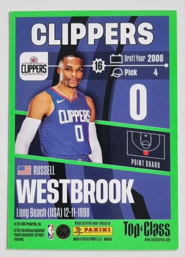 2023-24 Panini Top Class #87 Russell Westbrook – Image 2