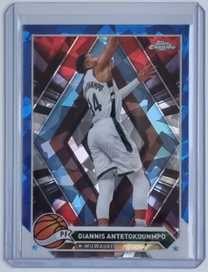 2023-24 Topps Chrome Blue Basketball Refractors #15 Giannis Antetokounmpo