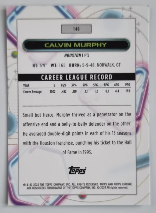 2023-24 Topps Cosmic Chrome #146 Calvin Murphy – Image 2