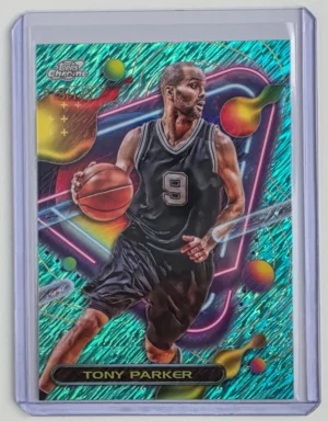 2023-24 Topps Cosmic Chrome Aqua Equinox Refractors #114 Tony Parker
