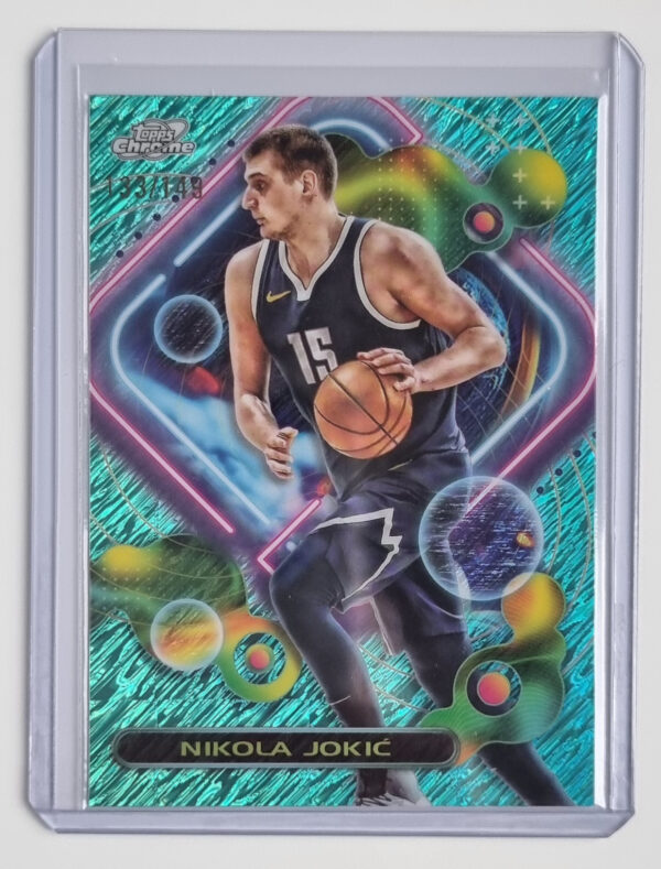 2023-24 Topps Cosmic Chrome Aqua Equinox Refractors #55 Nikola Jokic