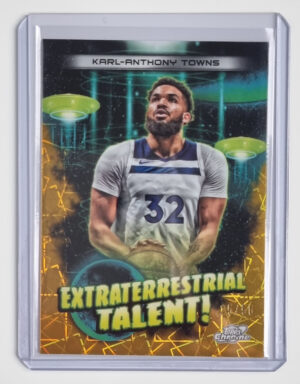 2023-24 Topps Cosmic Chrome Extraterrestrial Talent Gold Interstellar Refractors #ET7 Karl-Anthony Towns