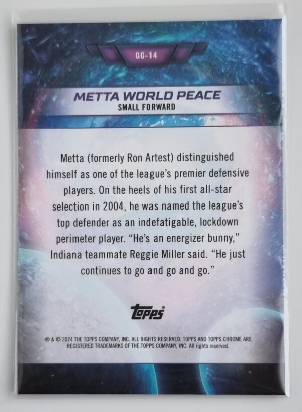 2023-24 Topps Cosmic Chrome Galaxy Greats #GG14 Metta World Peace – Image 2