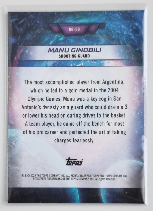 2023-24 Topps Cosmic Chrome Galaxy Greats #GG33 Manu Ginobili – Image 2