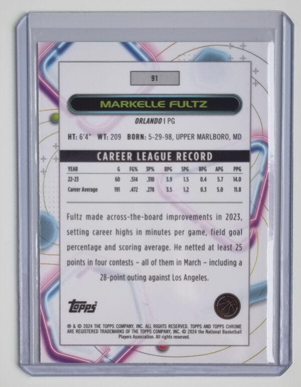 2023-24 Topps Cosmic Chrome Green Space Dust Refractors #91 Markelle Fultz – Image 2