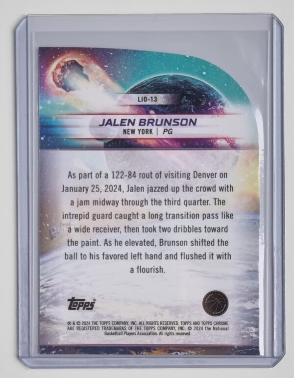 2023-24 Topps Cosmic Chrome Launched Into Orbit #LIO13 Jalen Brunson – Image 2